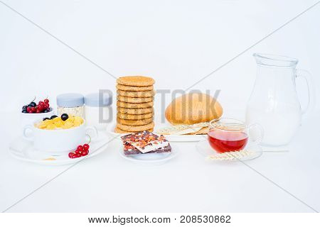 Image of different healthy food made of weat