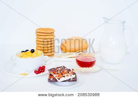 Image of different healthy food made of weat