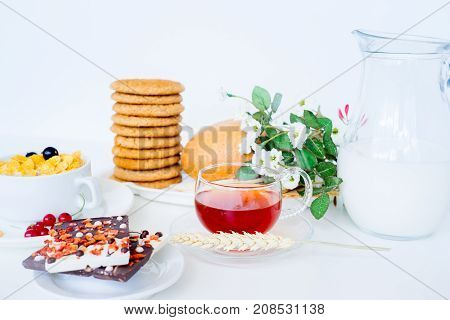 Image of different healthy food made of weat