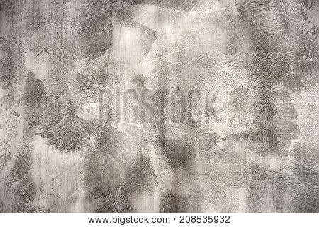Texture Of Gray Concrete Wall. Plasterwork Of Interior Design