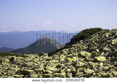 Mountains Gorgan In The Carpathian Mountains In Ukraine. A Lot O