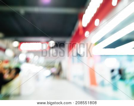 Shopping Mall With Blurred Background And Bokeh Effect