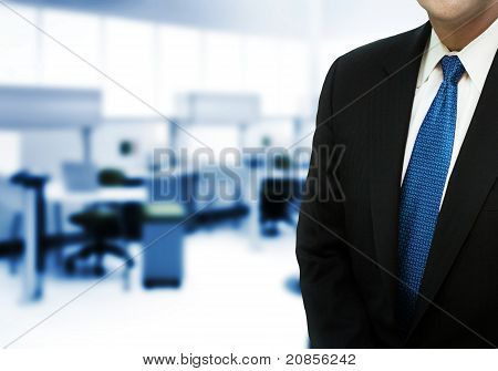 Moderna kontor med affärsman