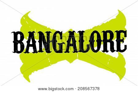 BANGALORE sticker. Authentic design graphic stamp. Original series
