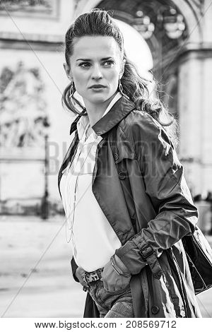 Fashion-monger Near Arc De Triomphe Looking Aside