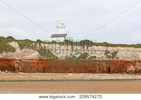 Lighthouse on Old Hunstanton Beach in Norfolk