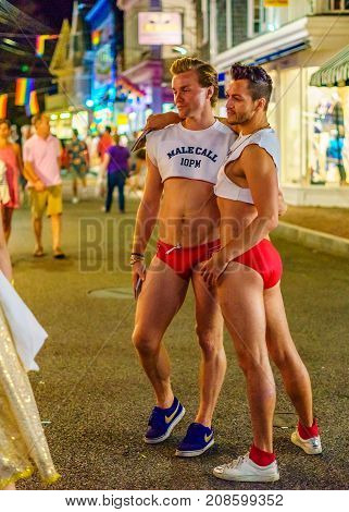 Provincetown Massachusetts USA August 2017 at the end of Cape Cod Provincetown has a large gay population of residents and tourists.