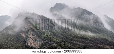 Majestic Three Gorges and Yangtze River in Hubei province in China.