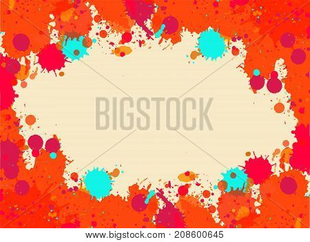 Watercolor Paint Splashes Frame