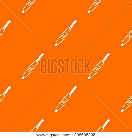 Pregnancy test with positive pregnant pattern repeat seamless in orange color for any design. Vector geometric illustration