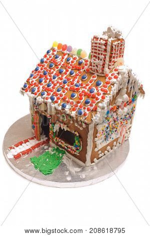 Ginger bread house on a white background