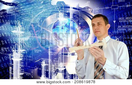 Industrial technology. engineer.designing. manufacturing engineering industry. construction