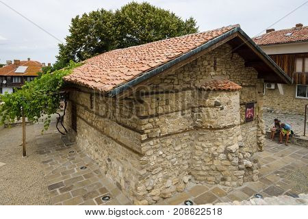 NESEBAR BULGARIA - AUGUST 21 2017: The Church of the Holy Savior (Sveti Spas) in the UNESCO World Heritage town of Nesebar.