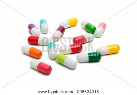medicine pills on a isolated white background