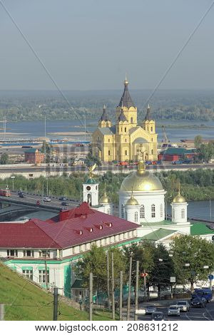 Nizhny Novgorod, Russia. - September 13.2017. View From The High Bank Of The Oka To The Nizhny Novgo
