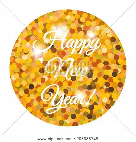 Gold glitter texture isolated on transparent background. Vector illustration for golden shimmer background. Sparkle sequin tinsel yellow bling.