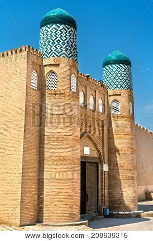 Kunya Ark Citadel at Itchan Kala, Khiva. A UNESCO heritage site in Uzbekistan