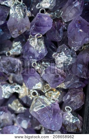 Raw Violet Amethyst Rock With Crystal Ametist