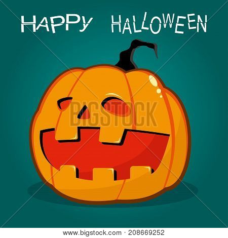 Character design happy pumpkin for Halloween. Vector illustration.