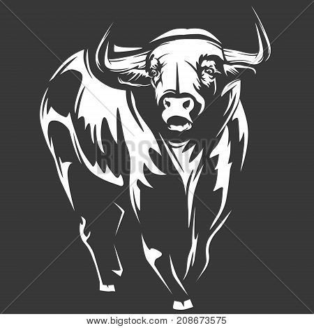 Bull Isolated On Black