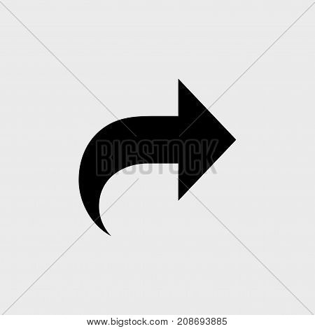 Arrow flat vector icon on a gray background