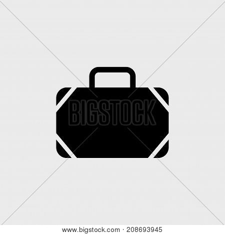 Suitcase flat vector icon on a gray background