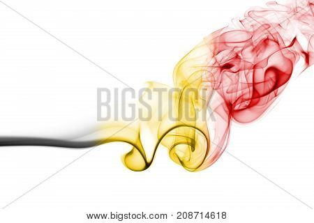National smoke flag of Belgium isolated on white background