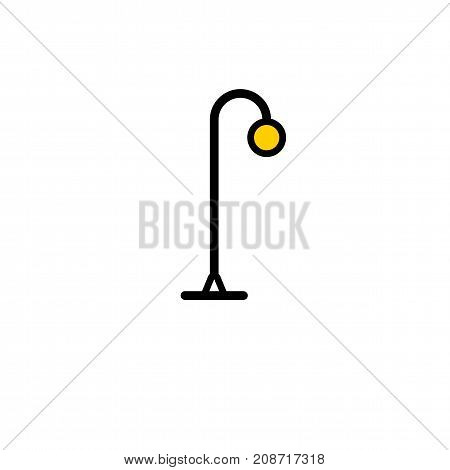 Outline streetlight icon. Isolated parks design element vector illustration on white background in lineart new moderm style