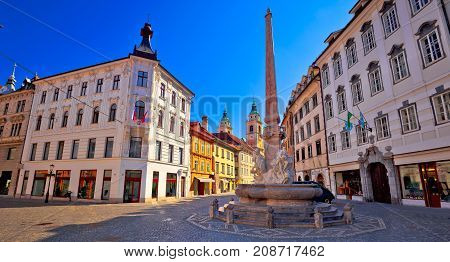 City Of Ljubljana Old Cobbled Center Street