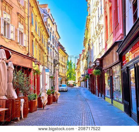 Colorful Old Town Street In Ljubljana