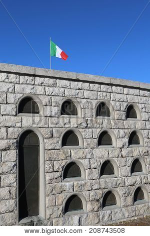 Vicenza, Vi, Italy - December 8, 2015: War Memorial Of First War World Called Ossario Del Monte Grap