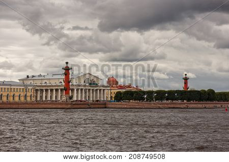 The building of the St. Petersburg Stock Exchange Exchange area