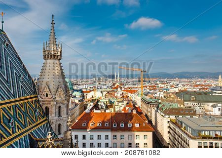 View From The Tower Of The St. Stephen's Cathedral, Vienna, Austria