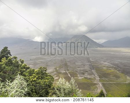 Scenery around Bromo Tengger Semeru National Park in Java a island of Indonesia