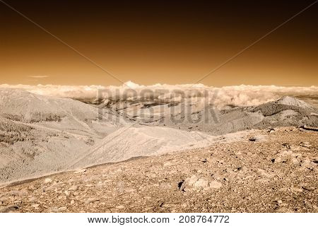 Mountain Panorama View From Volovec In Slovakia