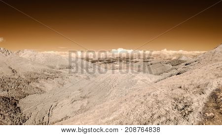 Mountain Panorama View From Volovec In Slovakia