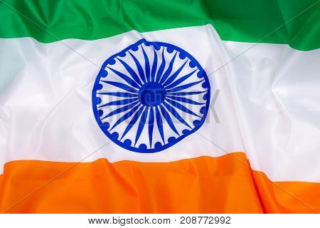The Flag Of The Republic Of India. The Place To Advertise, Template.the View From The Top.