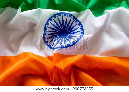 The Flag Of The Republic Of India. The Place To Advertise, Template.the View From The Top.