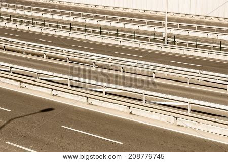 Multiband asphalt track removed from bridge height