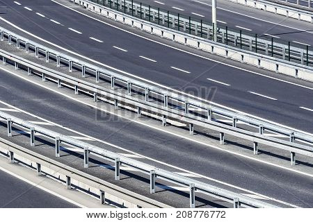 Multiband asphalt track removed from bridge height