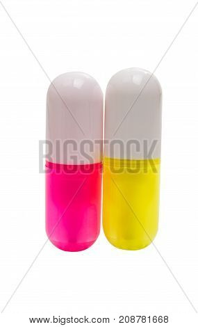 capsules macro concept isolated on white background