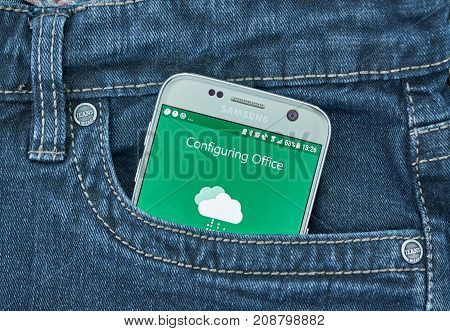 Montreal Canada - October 10 2017 Microsoft Excel Android Application On Samsung S7. Microsoft Excel