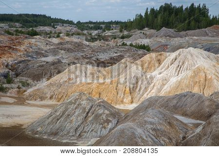 Amazing kaoline china stone abandoned quarry open pit mine