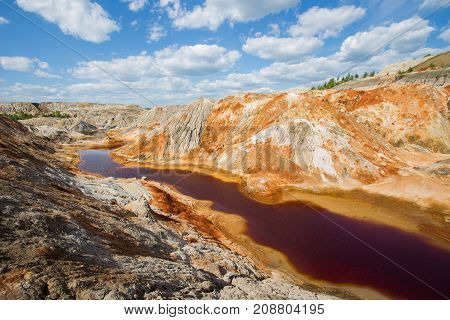 Amazing kaoline china stone abandoned quarry open pit mine