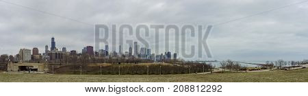 Skyscapers And Skylin Of Chicago From Milennium Park