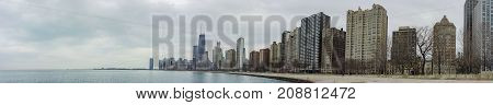 Skyscapers And Skylin Of Chicago And Lake Michigan From Milennium Park