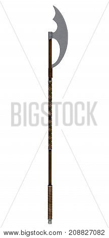 Bardiche weapon isolated in white background - 3D render