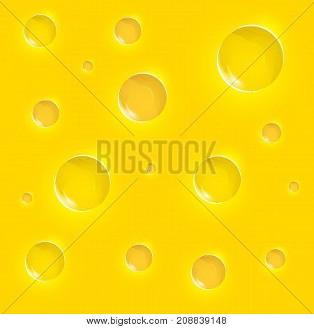 Cheese slice texture yellow background Vector Illustration.