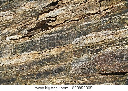 Close-up of a Rock wall texture on Mount Lemmon in Tucson, Arizona, USA in the Santa Catalina Mountains located in the Coronado National Forest.