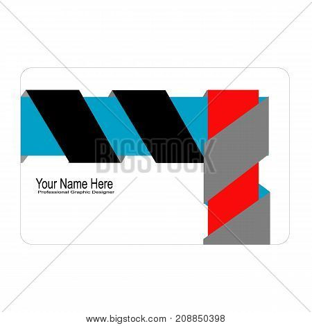 3d ribbon concept business card illustration vector